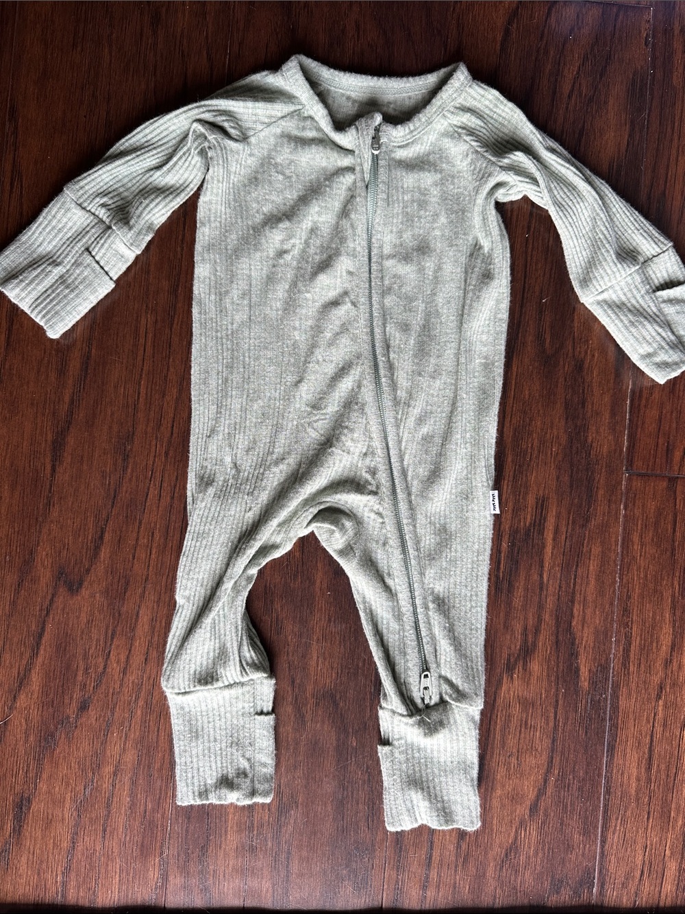 Little Sleepies Olive Ribbed Zipper sleeper